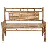 Garden Bench,Ideal Bench Seat with Handles and Backrest, Portable Wooden,Perfect for Indoor and Outdoor Use,Patio Bench with Cushion 47.2 Bamboo