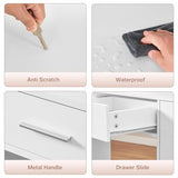 Makeup Vanity Desk with Mirror, 10 Lights, 5 Drawers, 3 Storage Shelves, 3 Color Modes & Adjustable Brightness Dressing Table, 35.4?? Desk, Black
